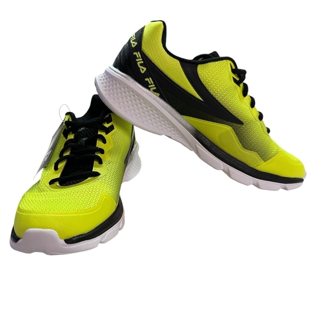 Fila Mens Yellow/Black Memory Foam Tennis/Pickleball Racquetball Sneakers S7 NWT